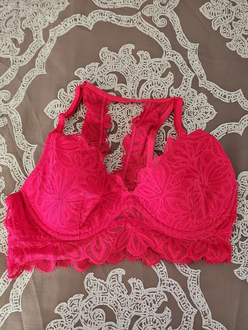 PINK Victoria's Secret Red Lace Bralette